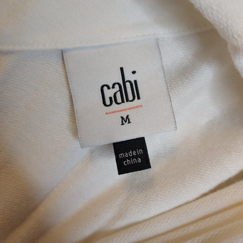 CAbi Around The Clock Center Shirt Womens M White Long Sleeve Open Back Top 5555 - Picture 13 of 15